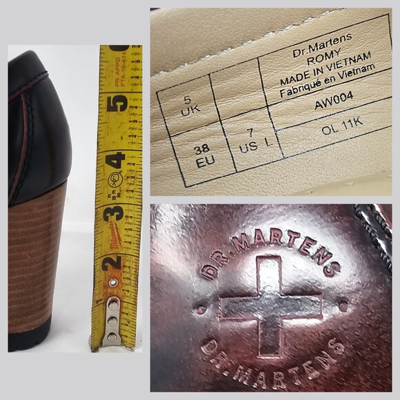 Rare Dr. Martens Romy Tassel Loafer Platform Heels Oxblood Rub Off Leather Sz 7 - Picture 11 of 11